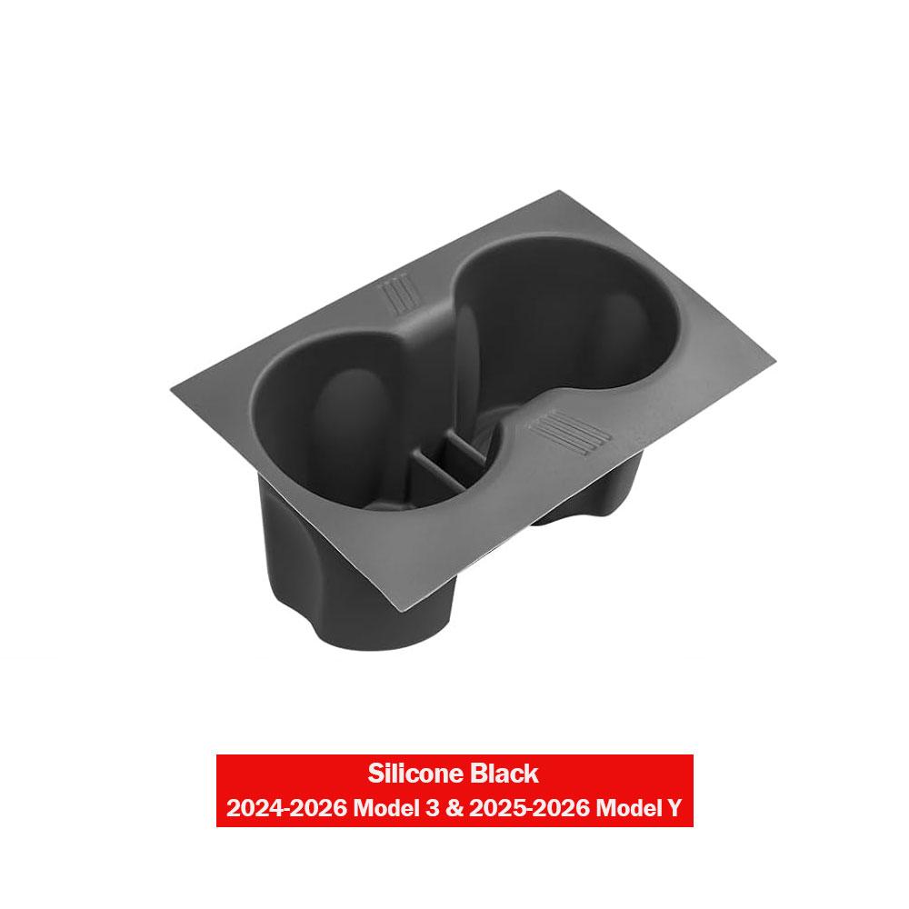 For Tesla Model 3 2024-2026 Highland Center Console Cup Holder Inserts Model Y 2026 Juniper Center Console Liner Coasters Mat