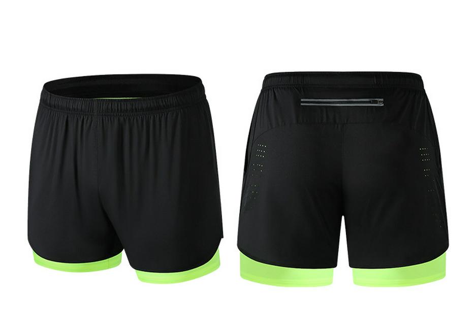 Herren-Zwei-in-Eins-Laufshorts mit Schnelltrocknung und Anti-Exposure-Futter