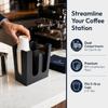 Plastic Cup and Lid Holder 2 Compartments Coffee Cup Organizer Storage Rack  For Countertop