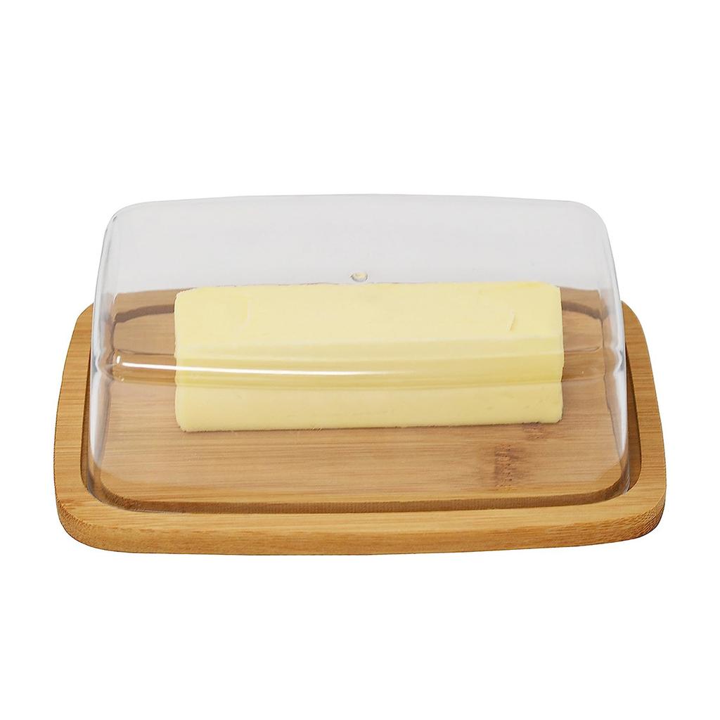 JJTZ Large Size Bamboo Rectangular Dessert Display Tray Wedding Stuff Cake Stand with Lid, Size L