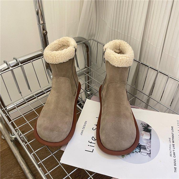New Fashion Women‘s Short Boots  Winter Warm Short Plush Flat with Outdoors Non-slip Women Snow Boots