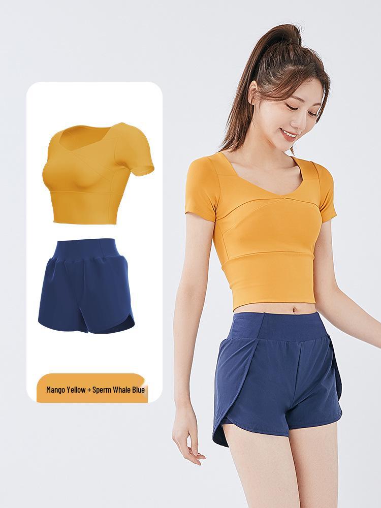 Women's Quick-Dry Summer Yoga & Fitness Two-Piece Set - Casual Sportswear Plus Size Short Sleeve