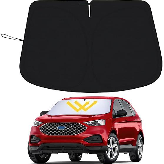 PIMCAR Windshield Sun Shade For Ford F150 -2025 | Premium 310T Reflective UV & Heat Protection |  Fit Foldable Sunshade With Storage Pouch, Dashboard