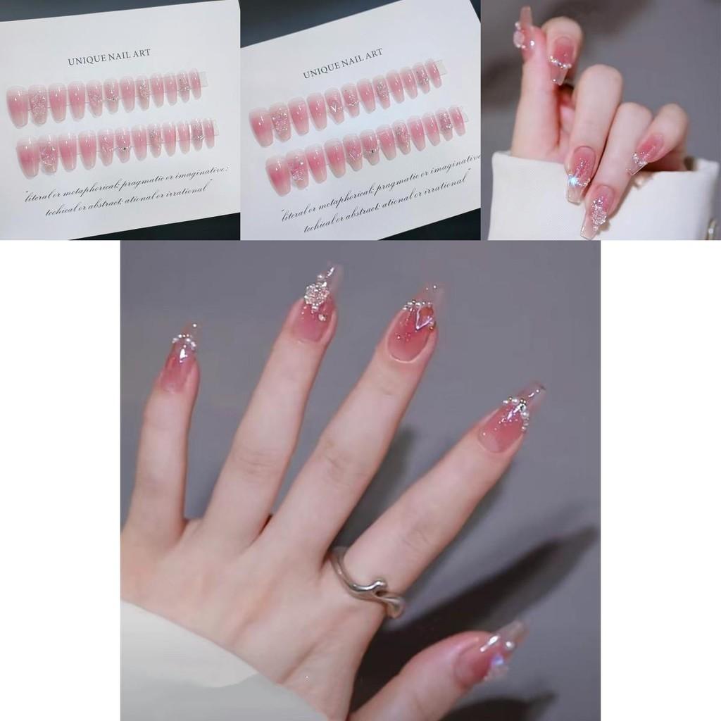 Niedliche und glitzernde B461 Nagelstücke, handgefertigt, tragbar und trendig, künstliche Nägel im Großhandel