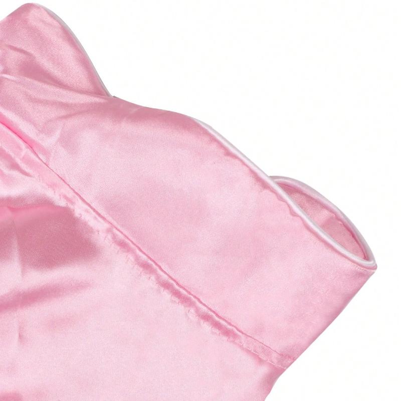 1pc Adorable Pet Clothes, 2-Leg Silk Spring/Autumn Pajamas with Snap-Button Design, for Dogs & Cats Such As Poodle, Bulldog