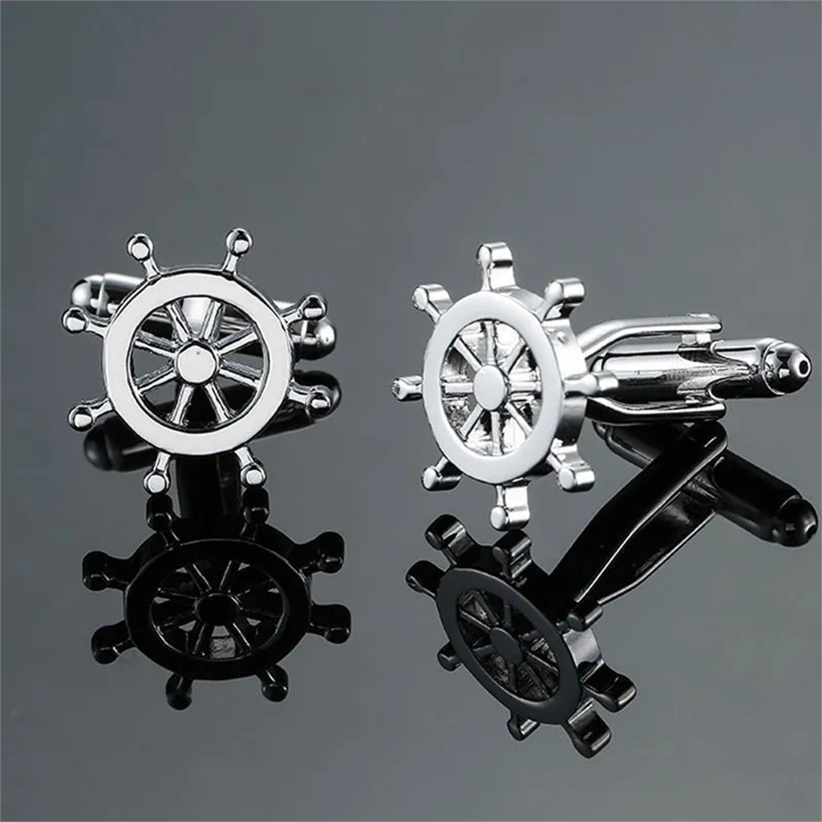 Креативная новая мужская рубашка в морском стиле с штурвалом французская One Size 559₽