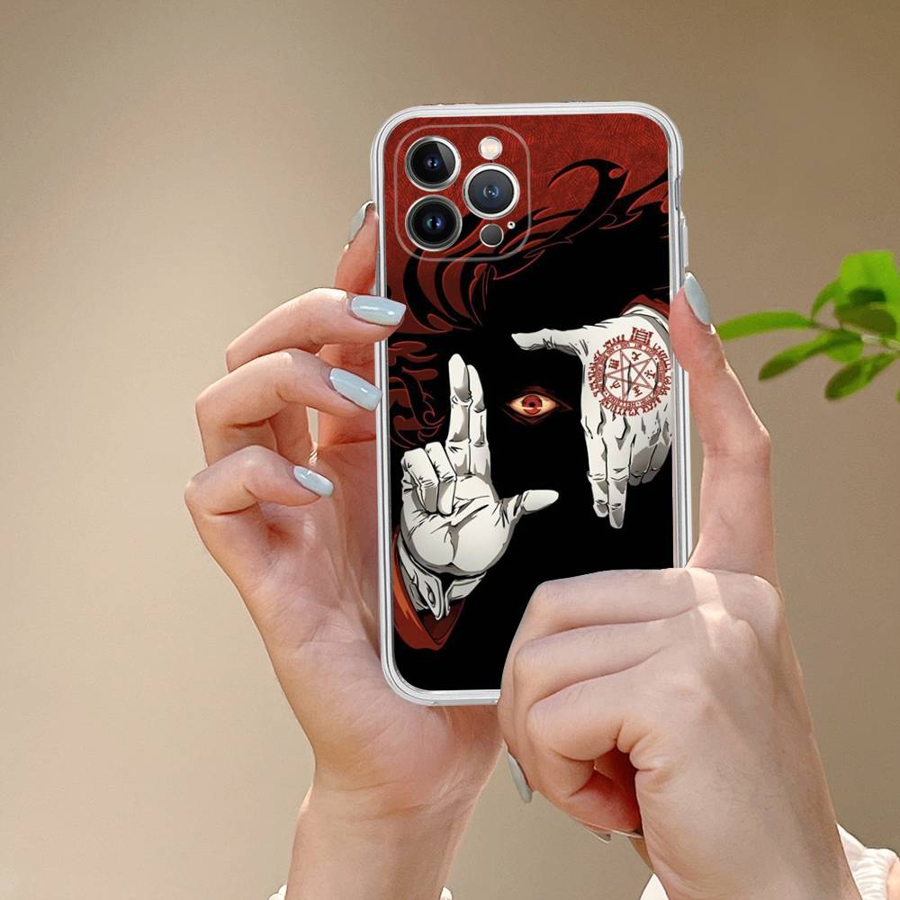 Horror Anime Hellsing For IPhone 11 12 13 14 15 16 17 Pro Max Plus 13 Mini Silicone Soft Transparent Back