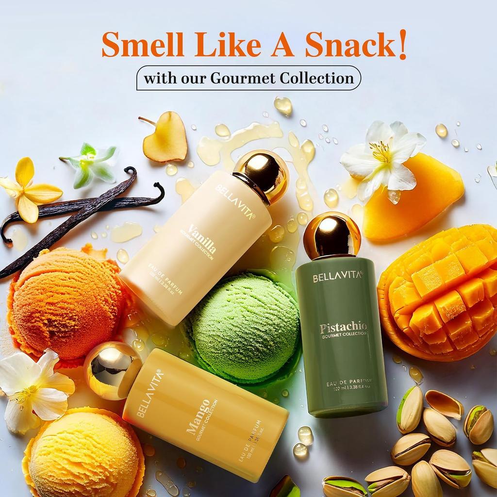 BELLAVITA Gourmet Collection Mango Long Lasting Perfume 100ml Unisex Floral Woody Sweet Fragrance