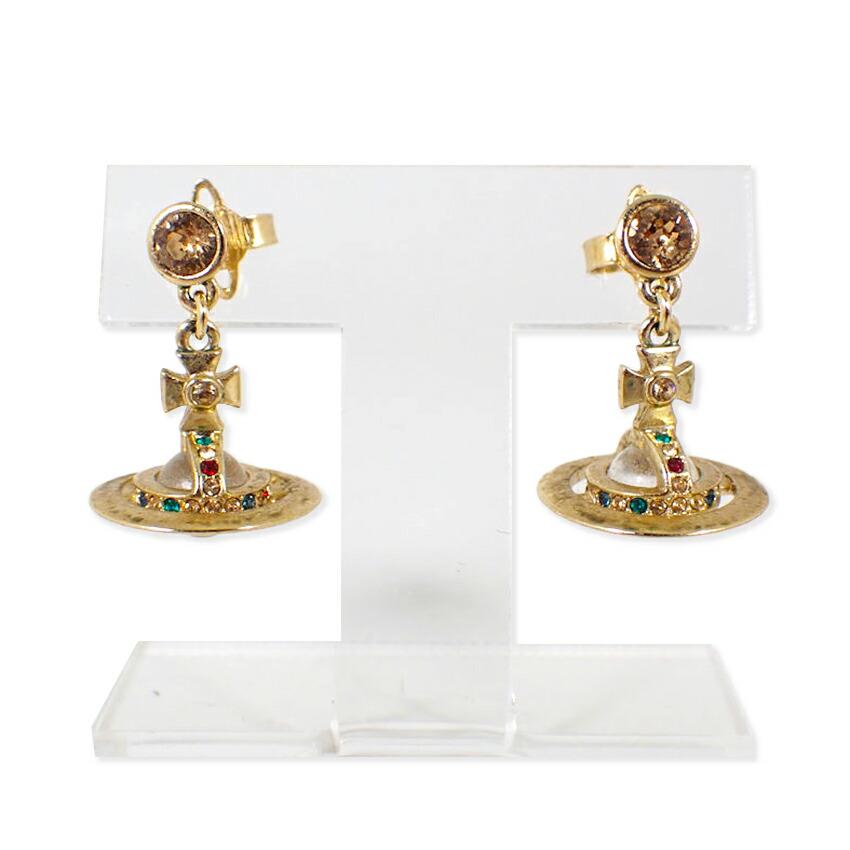 Pre-owned Vivienne Westwood Orb Gold Earrings/j67-1