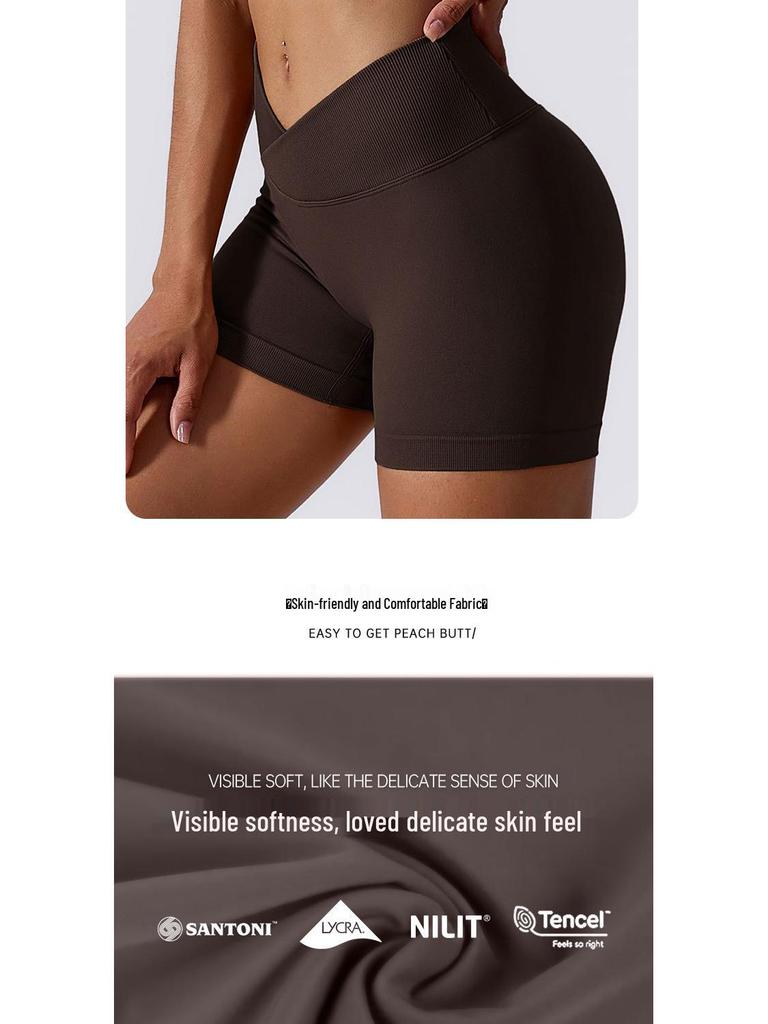 Women's High Waist Seamless Yoga and Running Shorts with Peach Lift