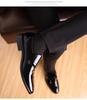 2025 Spring Men's Korean Style Fashion Casual Leather Shoes - Patent Leather Business Shoes
