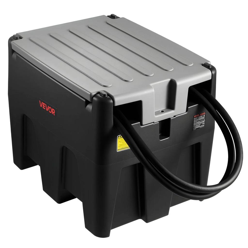 VEVOR Portable Diesel Tank, 220L Capacity & 10 GPM Flow Rate, Fuel Tank with 12V Electric Transfer Pump and 4 M Hose