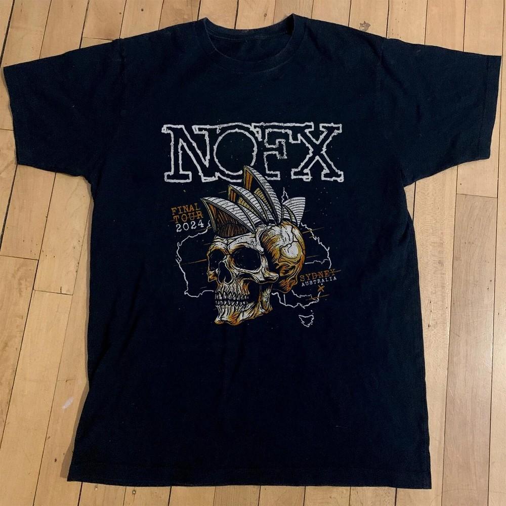 NOFX Final Tour 2024 Sydney Australia Skull Unisex Black T-shirt Size S-5XL Unisex T-Shirt XXXXL