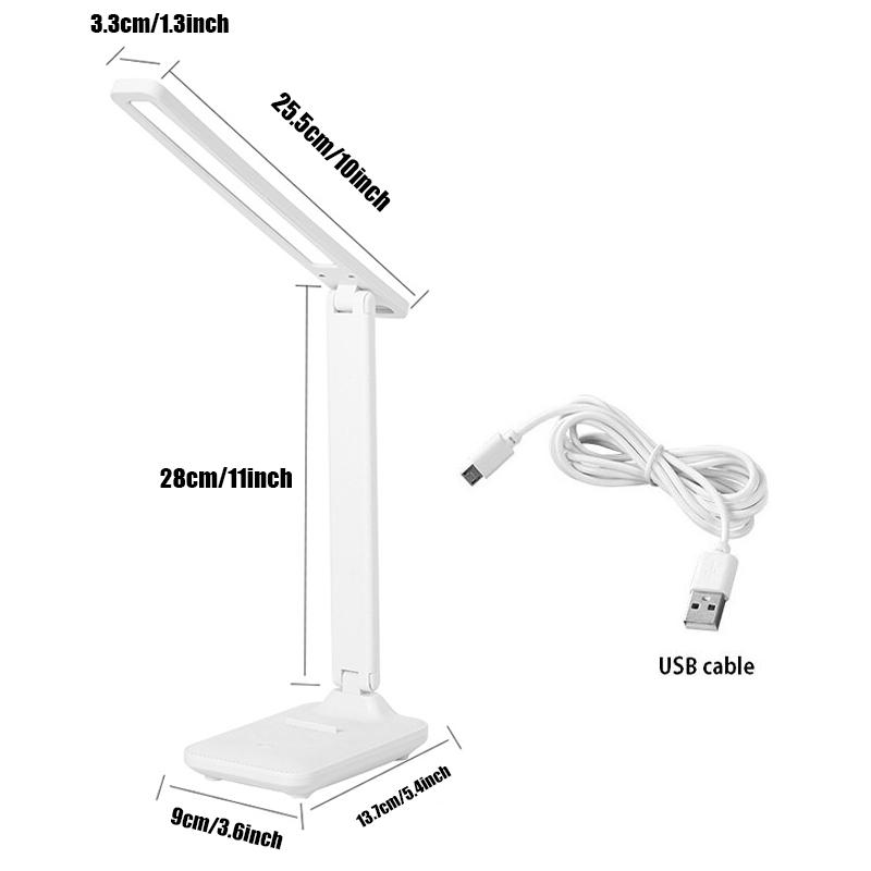LED Foldable Desk Lamp with 1 Stepless Dimming Touch Controls Eye-Care Reading Light Adjustable Bedside Night Light