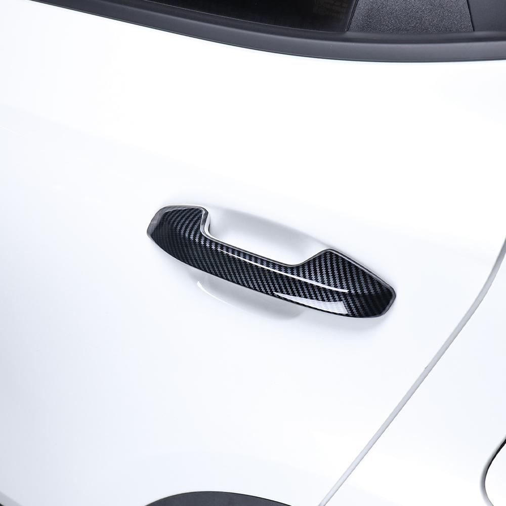 Auto Exterior Accessories Carbon Fibre Gloss Black Style Exterior Door Handle Trim Covers For KIA SELTOS 2021-2025 LHD/RHD