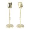 Simulation Old Fashioned Microphone Model with Stable Base and Support Rod Retro   Mic Prop Set for Photography