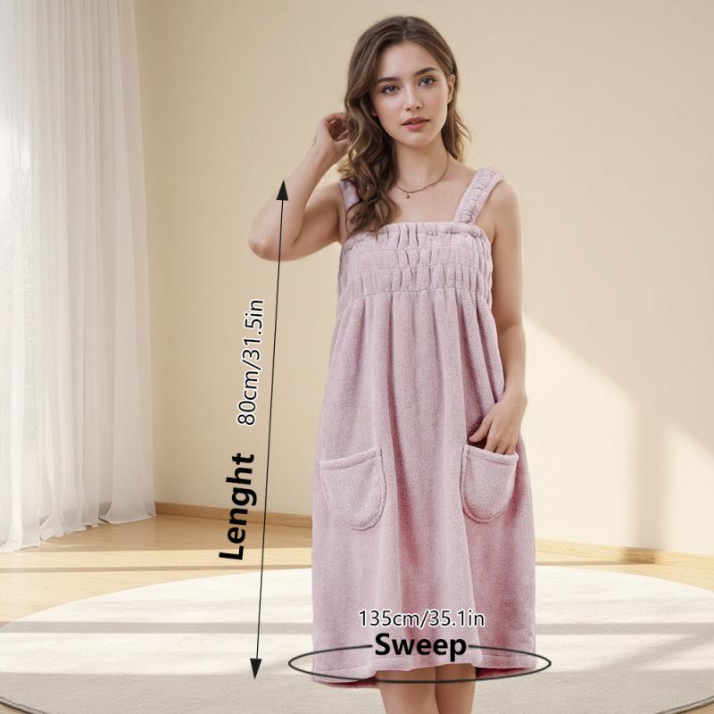 

Women Wearable Bath Towel Wearable Towels Coral Fleece Women s Bath Skirt Absorbent Bath Skirt Shower Sauna Wear Towel one-size