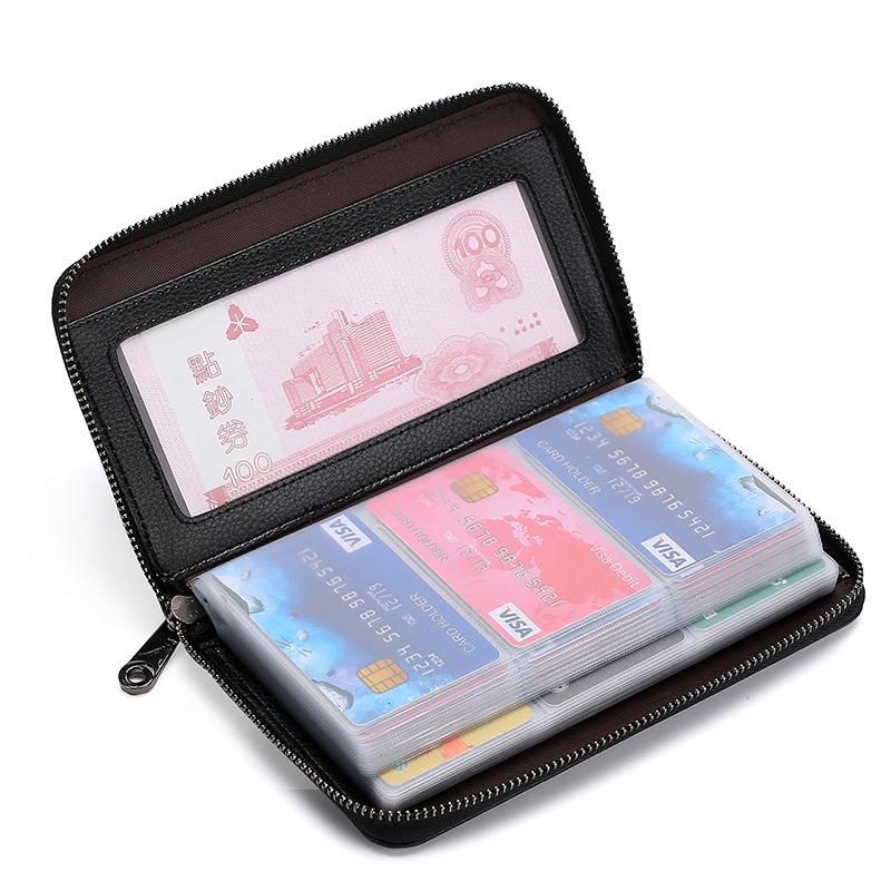 Multifunctional Zipper Wallet: Large Capacity Card and ID Holder for Men and Women