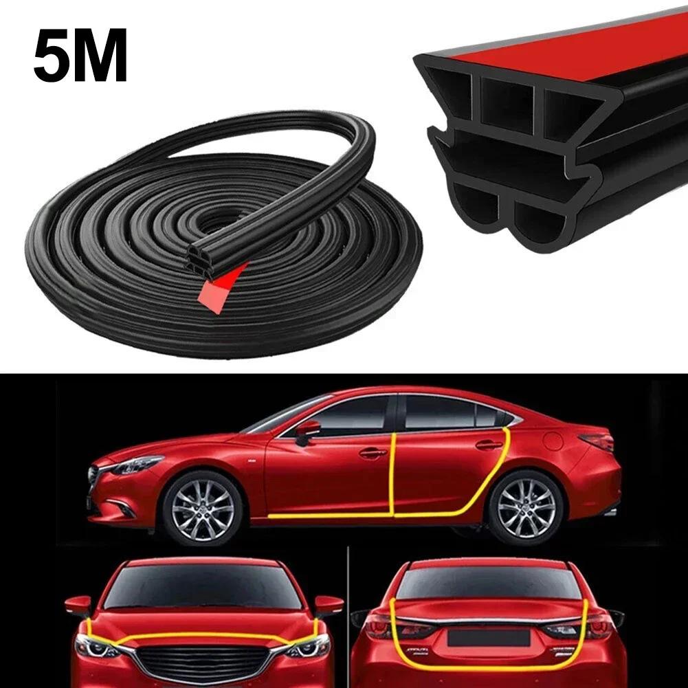 Car Door Rubber Seal Strip Double-Layer Weather Strip Auto Door/Hood/Trunk Protector Sticker Soundproof Waterproof Sealing Strip