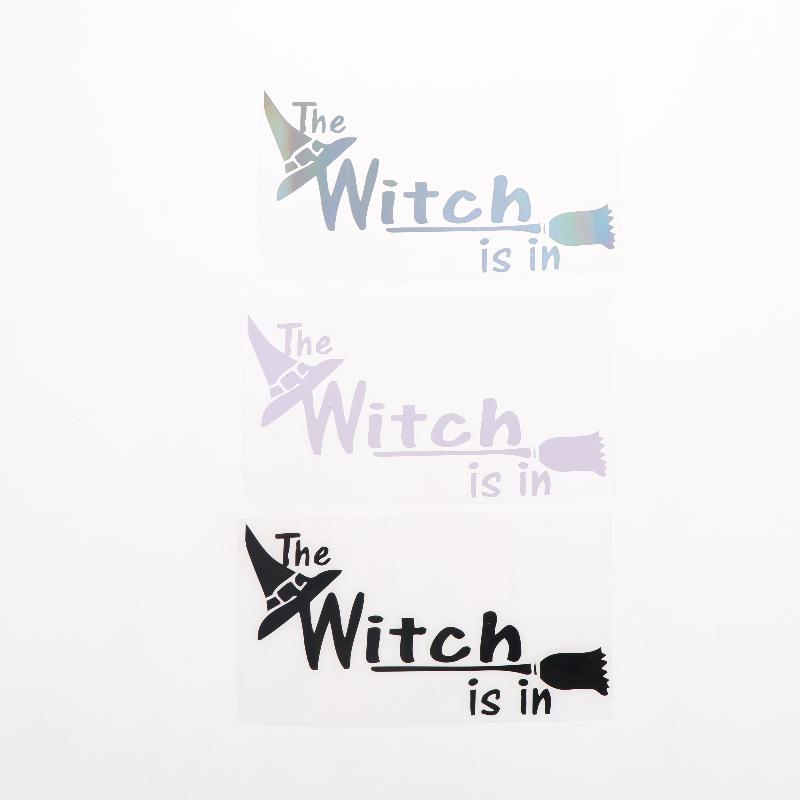 Car Sticker "The Witch Is In" Creative Letter Decal Waterproof Universal Fit for Auto Truck Motorcycle Rear Windshield