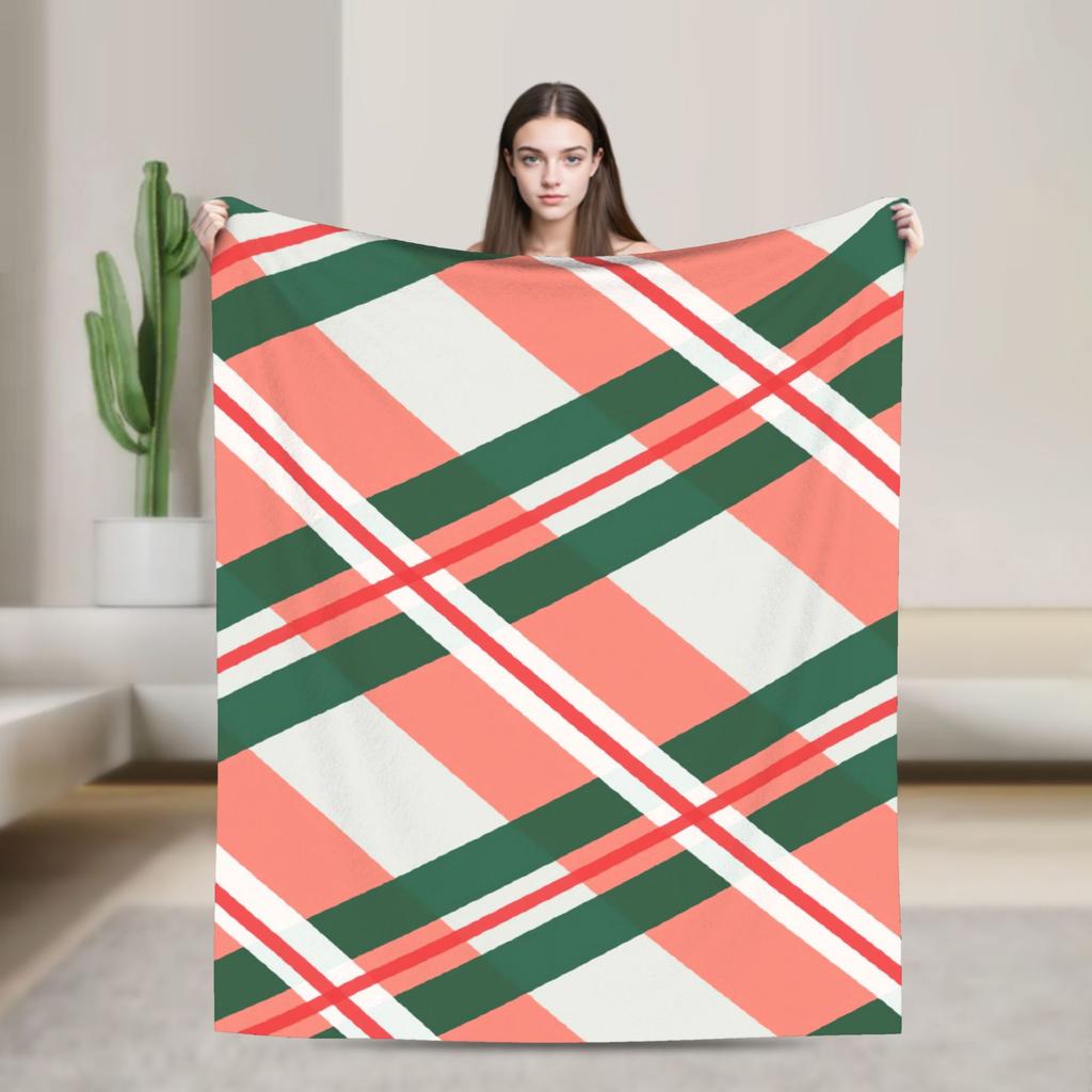 Plaid & Holiday Christmas  Blanket  Super Soft Plush Bedding Throws Girls Boys Couch Chair Sofa Bed Flannel Bedspread Bed Cover