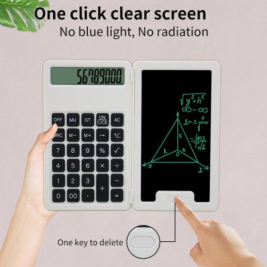 Portable Calculator with Notepad 12-Digit Display Large Display Rechargeable Battery Powered Smart Desk Calculator