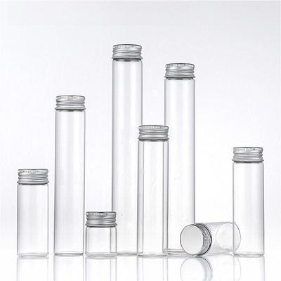 30mm Transparent Glass Cordyceps Bottle with Silver Screw Cap