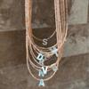 Elegant 2m Zircon Beaded Clavicle Chain: 26-Letter Deep Sea Shell Necklace for Women.
