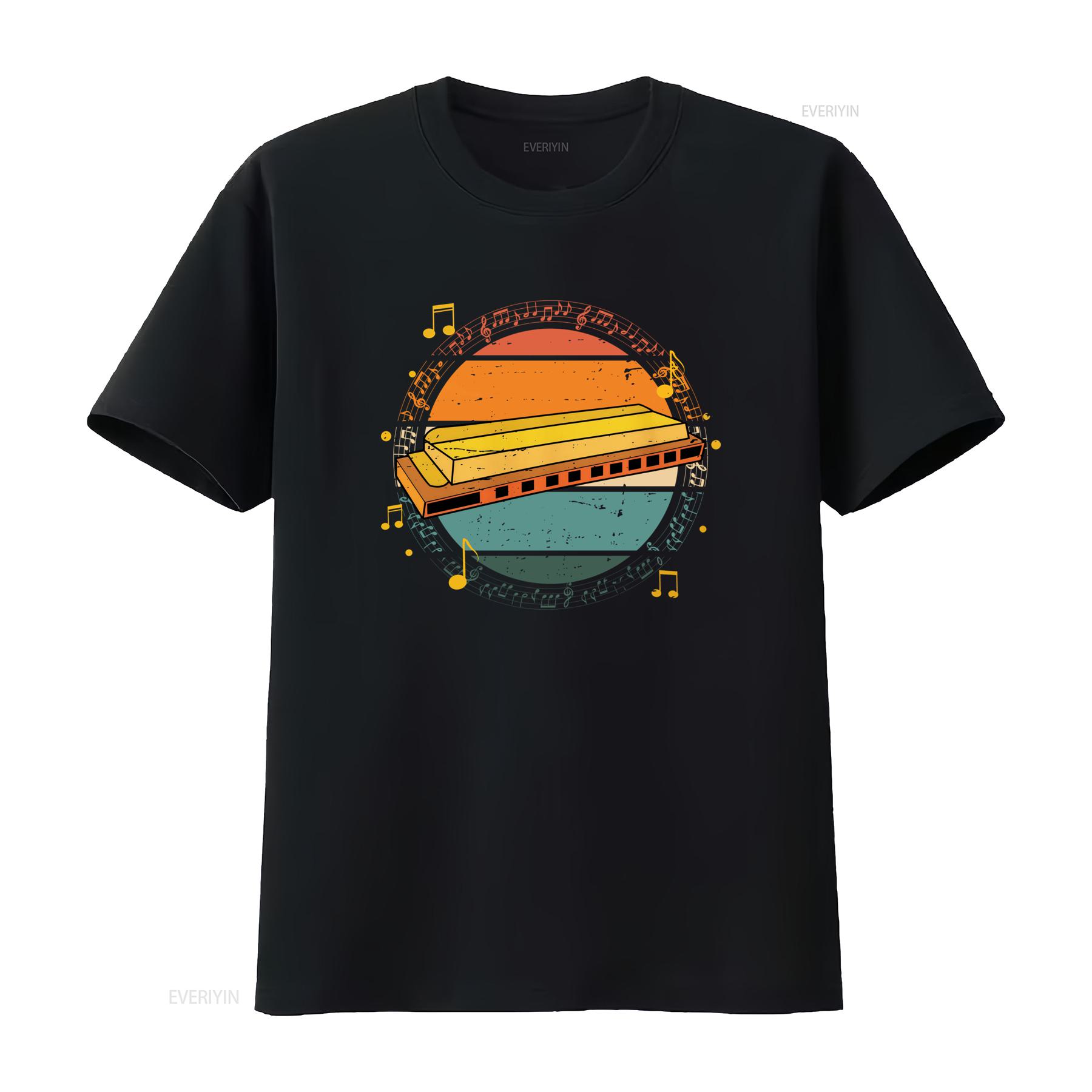 

Retro Style Harmonica Musician T Shirt for Harmonicist and Lover vintage Washed graphic Stylish Comfortable Versatile 4XL