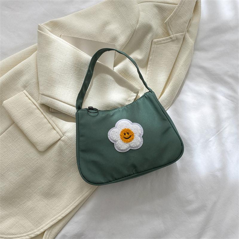 

Trendy Ghost Bear Flower Oxford Cloth Handbag With Comfortable Soft Structure Flower