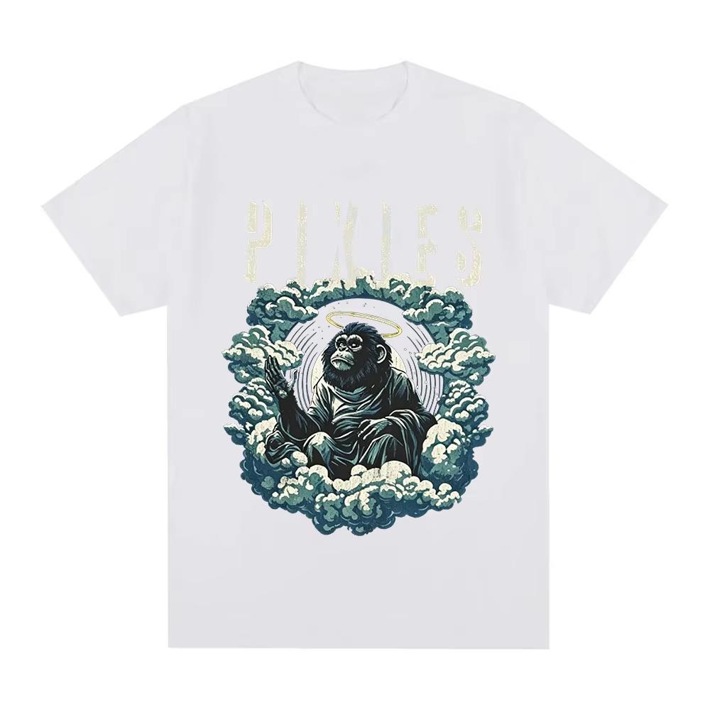 Pixies Cotton T-shirt Stardust Monkey Gone To Heaven Graphic Print Tee Streetwear Women Men Breathable Material No Stuffiness in Hot Summer