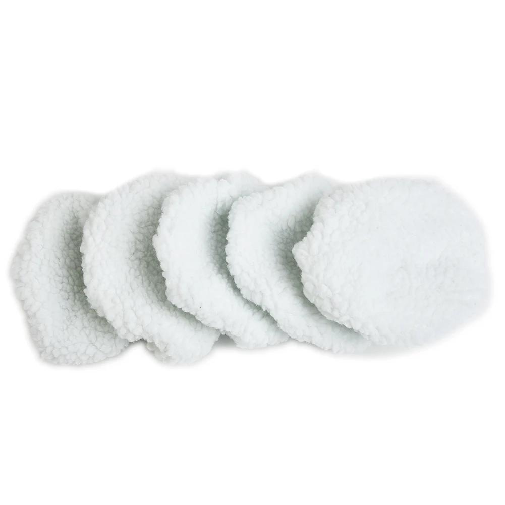 5Pcs 5-6inch Polishing Bonnet Buffer Pad Sets Soft Wool Pad For Boat Car Polish Buffer Drill Wheel Polishing Removes Scratch Mat
