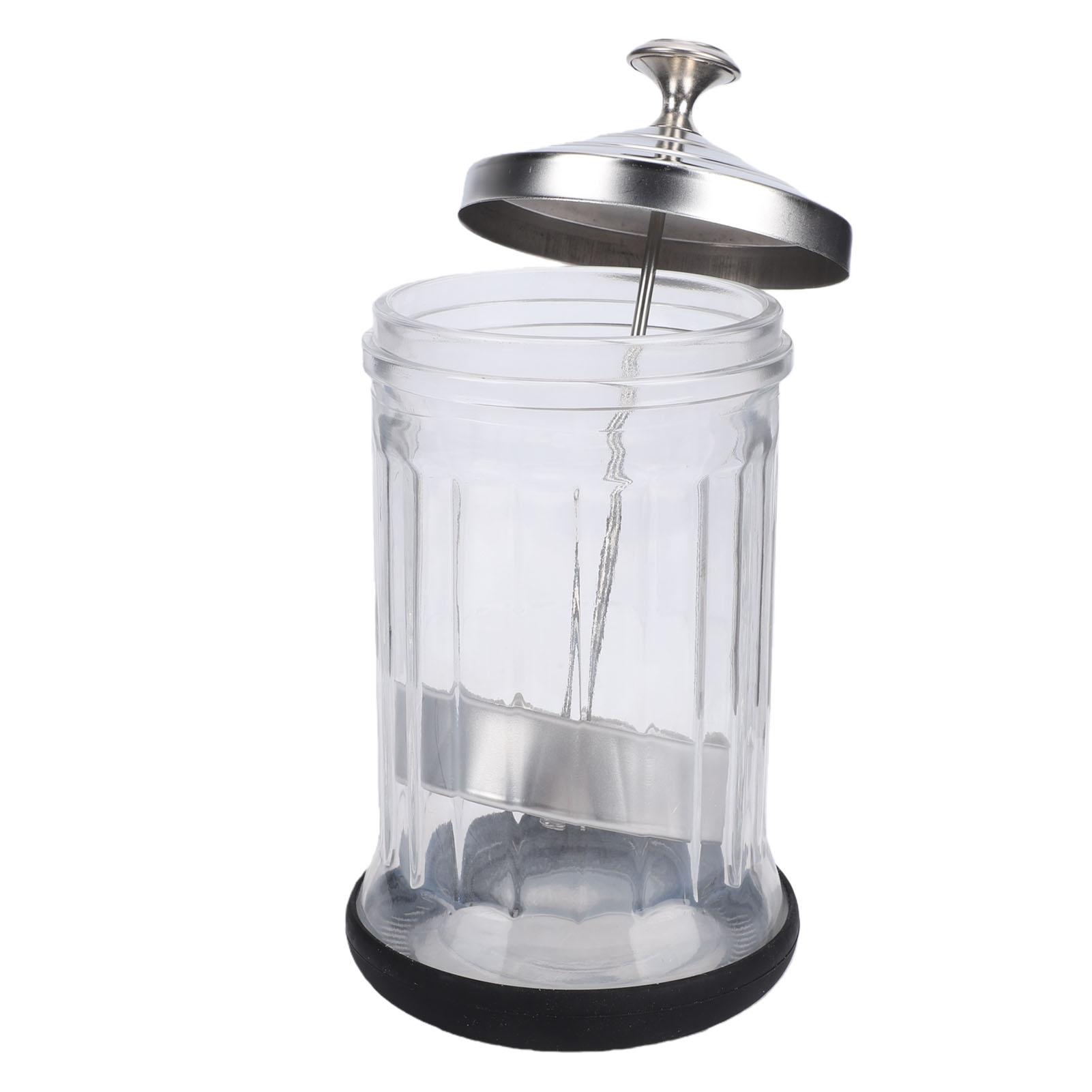 

Barber Jar High Borosilicate Glass High Capacity Barbershop Soaking Jar with Lift Basket for Manicure Tools