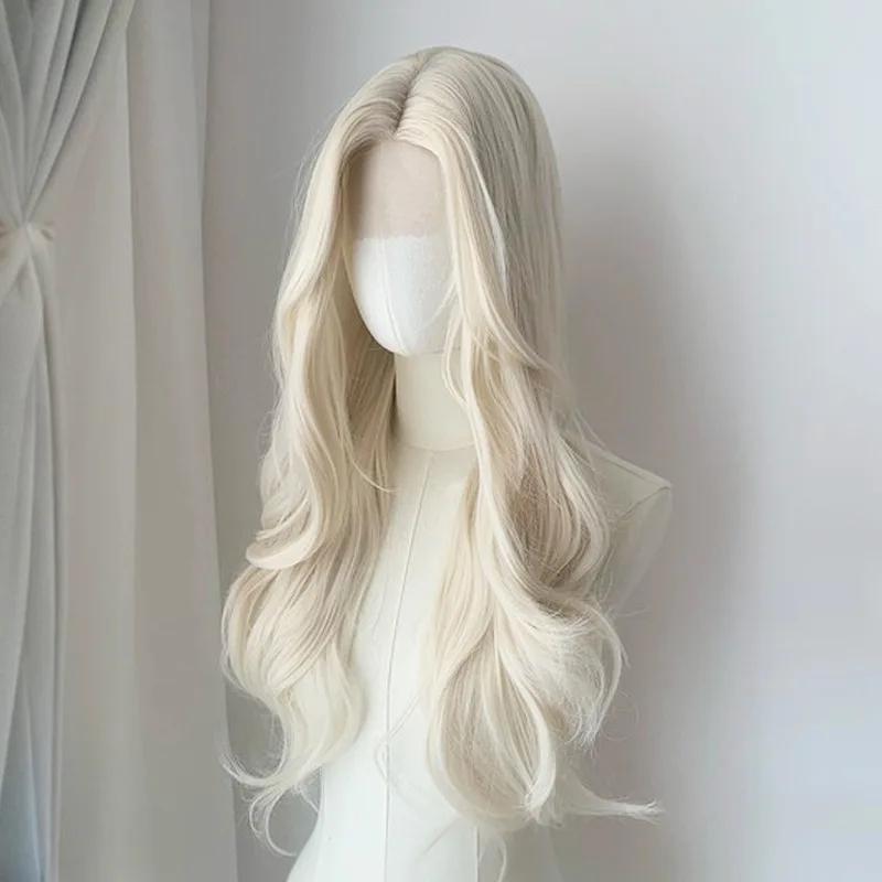 Ashely Long Straight Wig for Women Honey Brown Lace Front Wig 24inch Lace Frontal Synthetic Wigs for Daily Use Party Sissy
