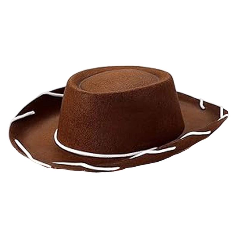 Western Cowboyhüte mit verstellbarem Band Braune Farbe Verstellbare Passform Strapazierfähiges Material für Outdoor-Themenpartys