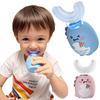 Escova de Dentes Elétrica Infantil em Forma de U 360 Graus Inteligente Desenho Animado Crianças Escova de Dentes de Silicone Recarregável Automática Escova de Dentes Sônica