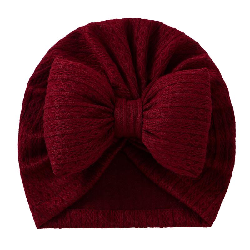 Cotton Baby Turban Headwrap Newborn Bowknot Floral Hat Breathable Unisex 0-18M Infant Headband Solid Color Photography Prop