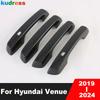 Door Handle Cover Trim For Hyundai Venue      2024 Carbon Fiber Car Side Door Handle Bowl Frame Accessories