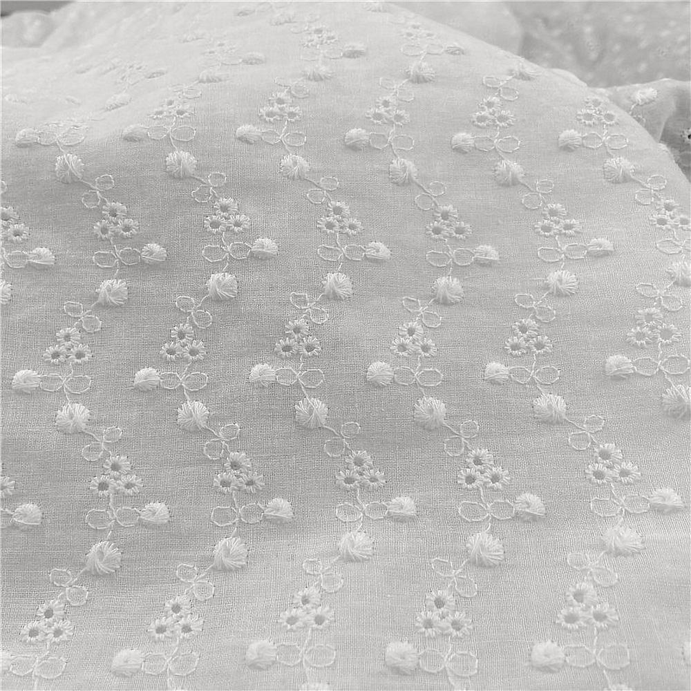 Embroidery Lace 100% Cotton Fabric Water Soluble Hollow Small Flower For Sewing Dress Clothes DIY Handmade Crafting By Half Yard