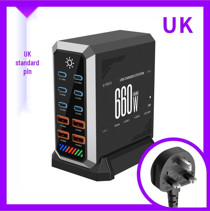 660W Gallium Nitride Multi-Port Fast USB Desktop Charger