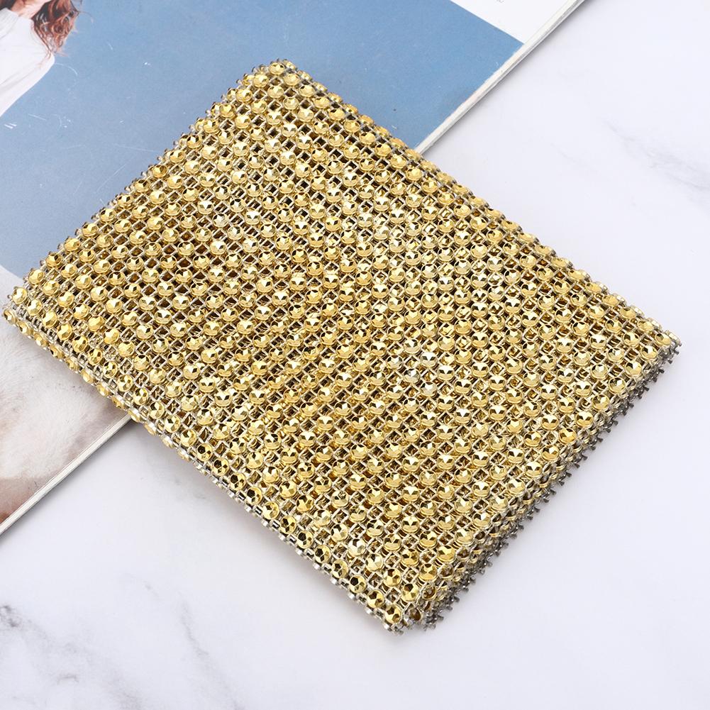 24 Rows Plastic Rhinestone Mesh Ribbon Sewing Trim Garment Accessories Decoration