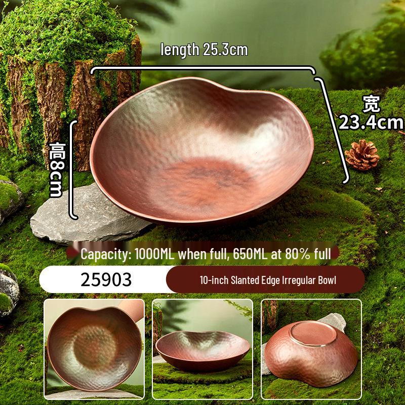 Melamine Plate for Gourmet Hot Pot, Barbecue & Shrimp: Mountain & Field Design