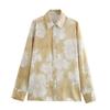 Autumn 2024 Floral Print Satin Shirt and Pants Set for Women - European American Style