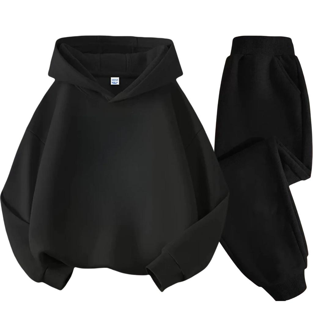 New K-pop Demon Hunter 3 - 12-year-old Girls' Sportswear 2-piece Cute Casual Top Children's Hooded Shirt Set with Cartoon Print