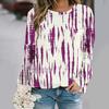 Round Neck Long Sleeved Printed Elegant Casual Streetwear