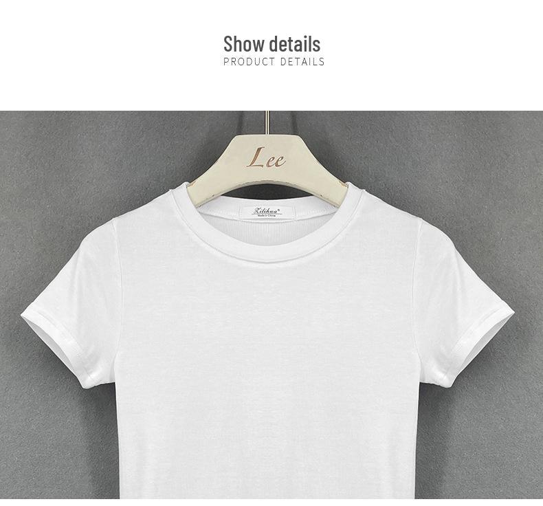 Korean Style Slim Fit Women's Solid Color Short-Sleeve T-Shirt