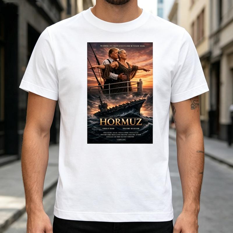 Retro Movie Poster Parody T Shirt Vintage Hormuz Graphic Tee Unisex 100 Cotton Short Sleeve Streetwear Streetwear Gift Tops