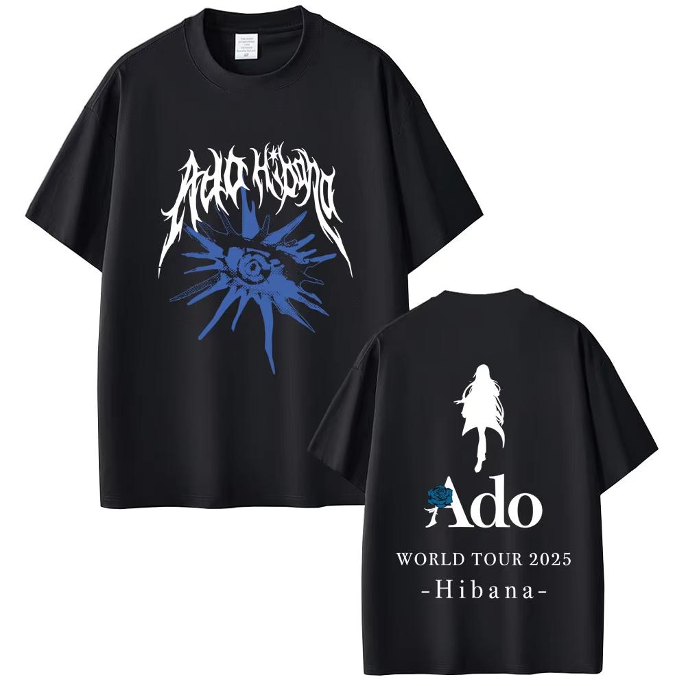 Ado World Tour 2025 Hibana T-shirts Men Women Fashion Japanese Style T Shirts Tops Female Casual Vintage Oversized Crewneck Tees