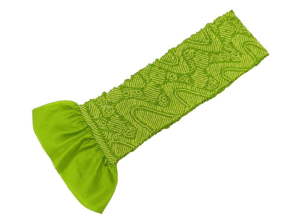 Muromachi Obiage Pure Silk Shibori Pattern Original Color Obiage Kimono Yu [Kyoto st. ] Shichi-Go-San Girl's Children's "Matcha" 753OA-f-mt