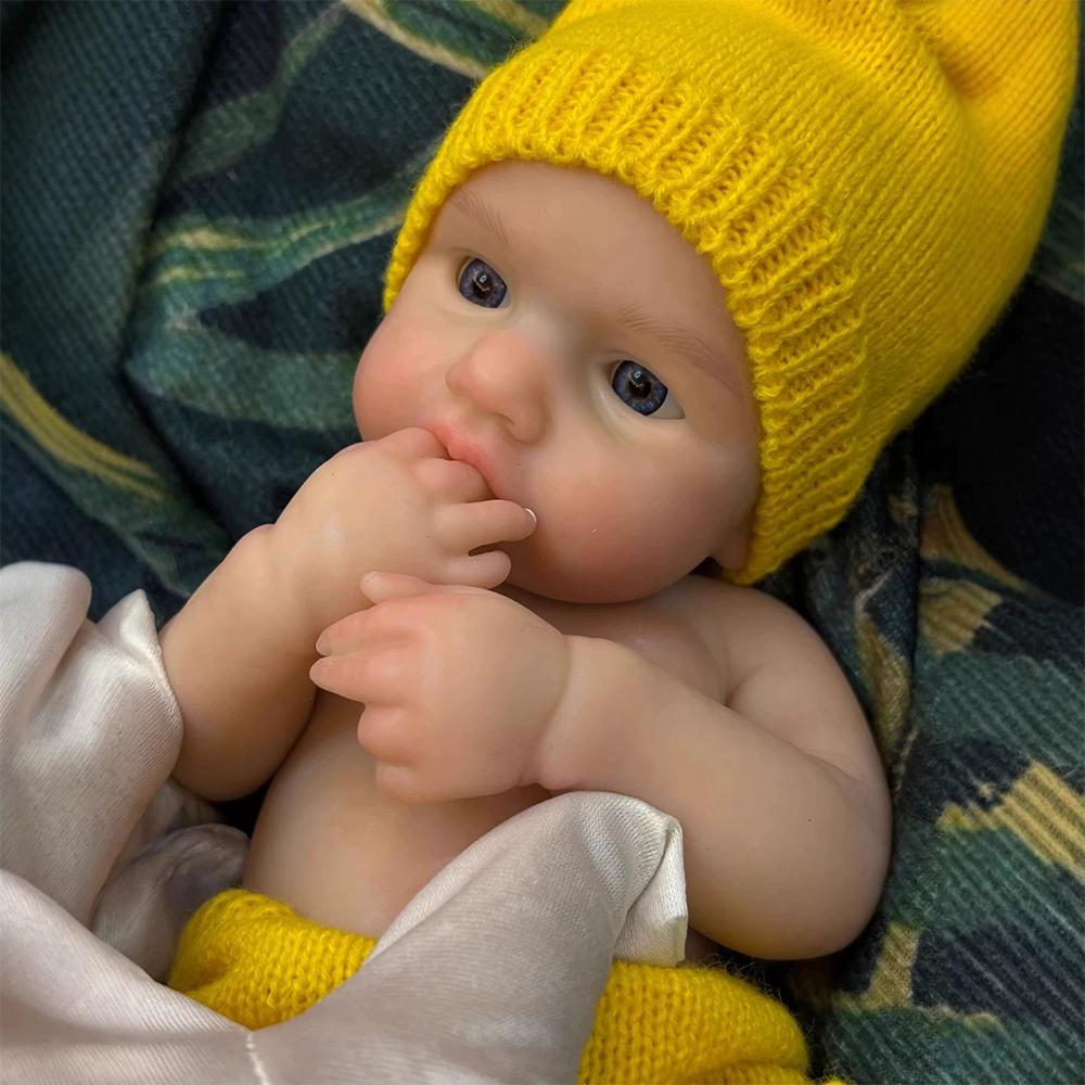 100% Full Body Silicone Reborn Baby Doll 13inch Realistic Soft Baby Toys for Children Dolls Gift